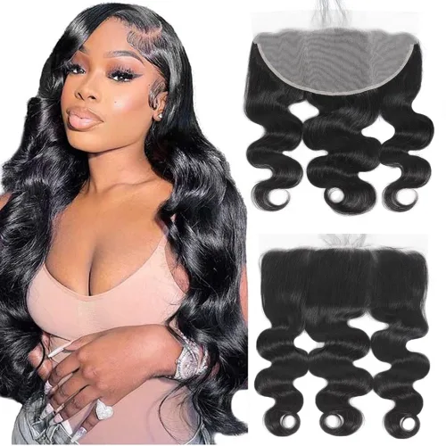 Miniatura 7 de CHEEON Frontal de encaje HD de 13 x 4 de 12 pulgadas, cabello humano brasileño ondulado con cierre frontal de encaje, 100% cabello humano virgen sin