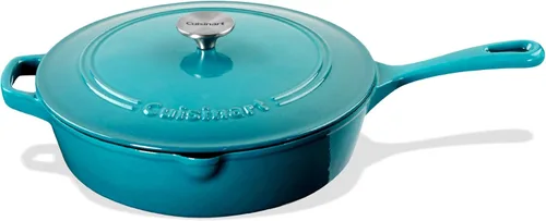 Miniatura 16 de Cuisinart Freidora de pollo de hierro fundido de 12 pulgadas con tapa, capacidad de 4.5 cuartos de galón, interior esmaltado de porcelana, apta