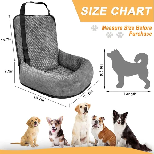Miniatura 2 de Sephyroth Asiento de automóvil para perros pequeños/medianos, cama de automóvil para perros, asiento de seguridad de viaje lavable para mascotas
