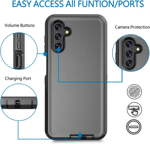 Miniatura 5 de Funda para Samsung Galaxy A13 5G (no para A13 4G), funda de teléfono [grado militar] 3 en 1 a prueba de golpes, resistente protección contra golpes