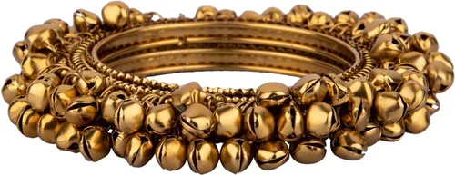 Miniatura 6 de Efulgenz Boho Vintage Antique Gypsy Tribal Indian Oxidized Bell Charm Bracelet Bangle Set Jewelry, Perfect