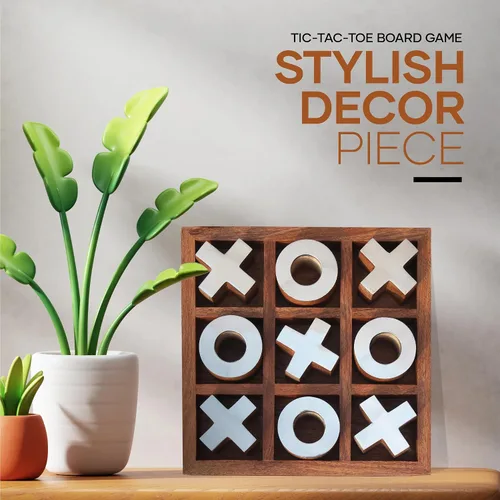 Miniatura 2 de T one juego de madera Tic Tac Toe juegos de mesa para adultos Juegos Familiares Divertidos de Mesa para Decoración de Sala de Estar
