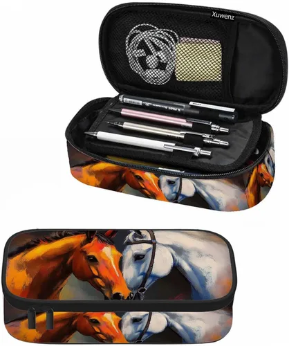 Miniatura 16 de Estuche organizador de lápices de alpaca, diseño de llama, hojas de animales, caja de papelería, caja de maquillaje, suministros escolares
