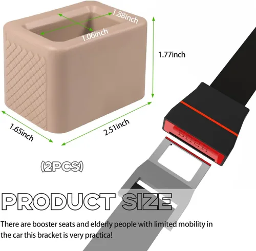 Miniatura 2 de Augeny 2 unidades de soporte para hebilla de cinturón de seguridad, refuerzo de hebilla de cinturón de seguridad trasera de silicona para automóvil