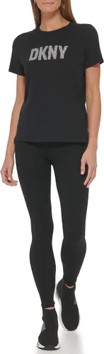 Miniatura 4 de DKNY Camiseta de mujer con cuello redondo y logotipo a rayas