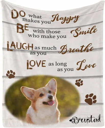 Miniatura 19 de Manta personalizada con foto de perro, mantas con imagen personalizada para amantes de los perros, manta personalizada para regalos con mis propias