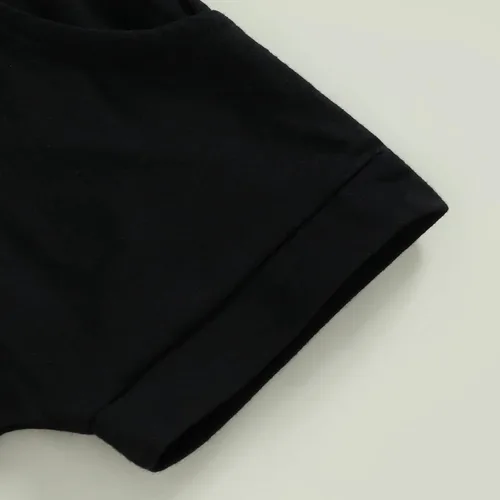 Miniatura 7 de Conjunto de camiseta de manga corta con estampado de vaca para bebé, pantalones cortos sólidos, ropa de verano
