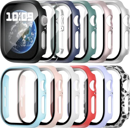 Miniatura 11 de Paquete de 12 fundas compatibles con Apple Watch de 1.575 pulgadas SE 3 SE 2 Series 6 5 4 SE con protector de pantalla de vidrio templado