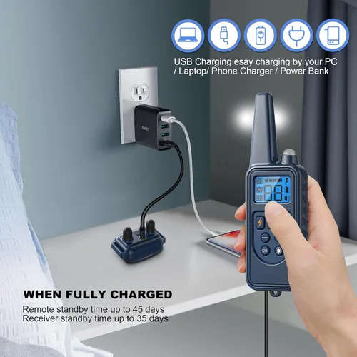 Miniatura 4 de Collar electrónico para perro con control remoto, collar de entrenamiento de perro impermeable de 2600 pies para perros pequeños, medianos