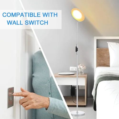 Miniatura 3 de JOOFO Lámpara de pie, 30 W/2400 lm, luz LED cielo, moderna, 3 temperaturas de color, súper brillante, luz de poste alto con control remoto y táctil