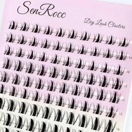 Miniatura 17 de Extensiones de racimos de pestañas, 240 unidades, extensiones de pestañas largas individuales 40D, aspecto natural, pestañas de imitación de visón
