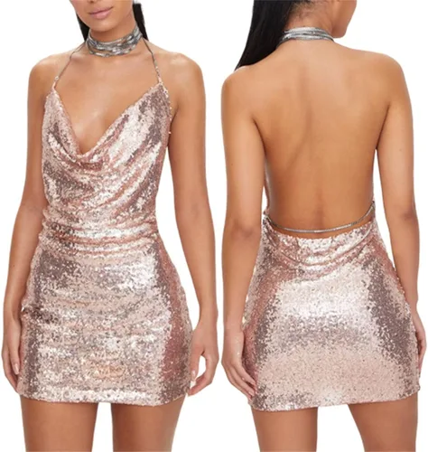 Miniatura 2 de Vestido de Nochevieja Vestido de moda con lentejuelas de las señoras vestido sexy vestido de cóctel vestido de la aleta