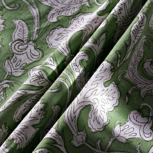 Miniatura 7 de Ridhi Mantel redondo con estampado de bloque a mano, 100% algodón, reutilizable, verde salvia, 90 pulgadas, mantel decorativo para uso diario