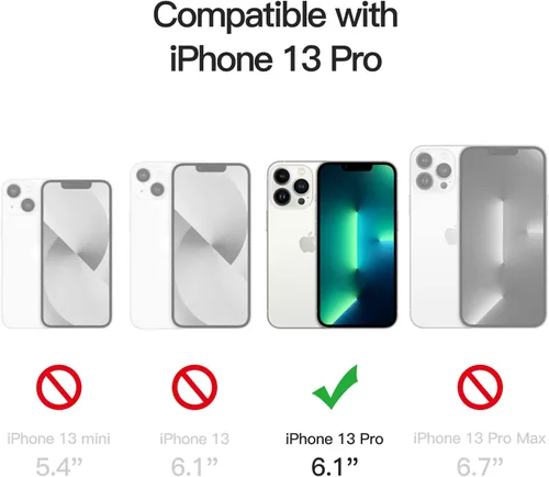 Miniatura 2 de JETech Funda magnética para iPhone 13 Pro de 6.1 pulgadas, compatible con carga inalámbrica MagSafe, a prueba de golpes, parte trasera transparente