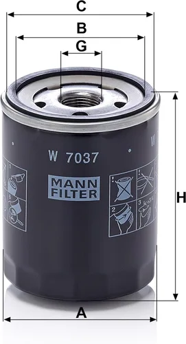 Miniatura 3 de MANN-FILTER W 7037 Filtro de aceite - Coches + Vehículos Comerciales