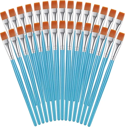 Miniatura 8 de 30 pinceles de pintura a granel, pequeños pinceles de pintura plana a granel, pincel de pintura acrílica, pincel de pintura al óleo para el aula