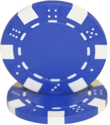 Brybelly 50 fichas de póquer de cerámica compuesta, rayas, 2.5 onzas Azul