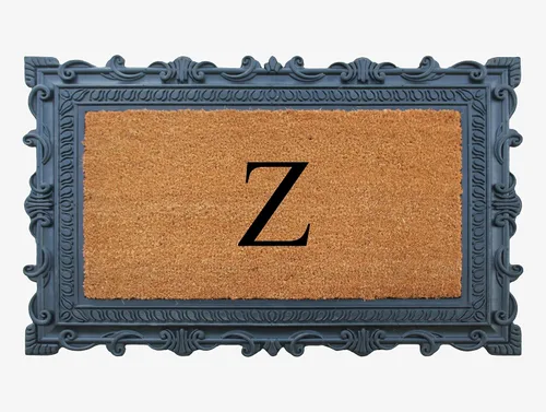 Miniatura 31 de A1HC - Felpudo con monograma de goma natural y fibra de coco de 24 x 36 pulgadas para puerta delantera, antidesprendimiento, duradero, para entrada