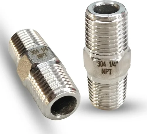 Miniatura 15 de 1" Tetina macho hexagonal, accesorios de tubería de acero inoxidable 304, adaptador de tubería roscada NPT de 1 pulgada, conectores de tetinas