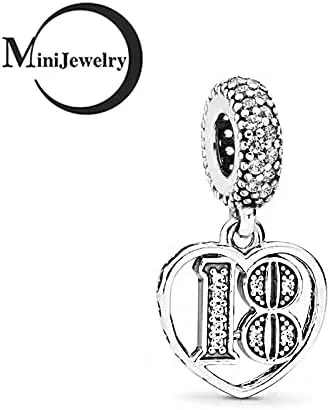 Miniatura 2 de Dijes de cumpleaños número 21, 30, 16, 18, 50, 60 aniversario, para pulseras Pandora Moments, regalo para esposa, mujeres, niñas, familia