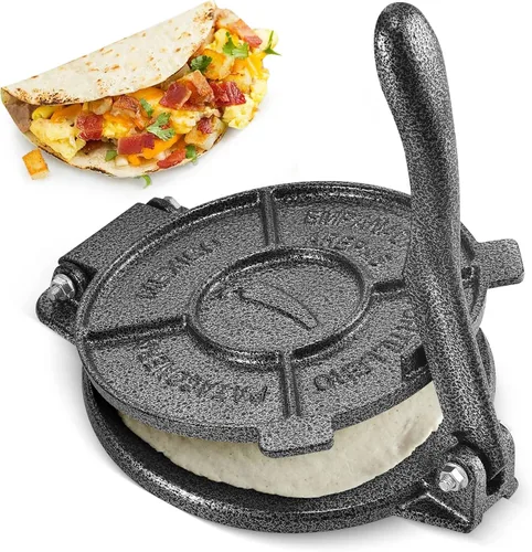 Miniatura 7 de Prensa de tortillas ARC de 20 cm, de hierro fundido, incluye 100 piezas de papel pergamino, tortillera resistente, pataconera, prensa para tortillas