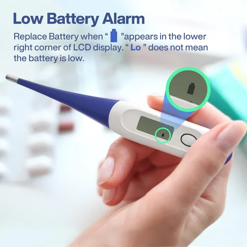 Miniatura 8 de Boncare Termómetro digital de 10 segundos para adultos y niños, termómetro rectal preciso y seguro para bebé con alarma de fiebre, termómetro oral