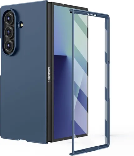 Miniatura 12 de Ruky Funda para Samsung Galaxy Z Fold 5, cubierta de cuerpo completo con protector de pantalla integrado, soporte de carga inalámbrica de PC duro