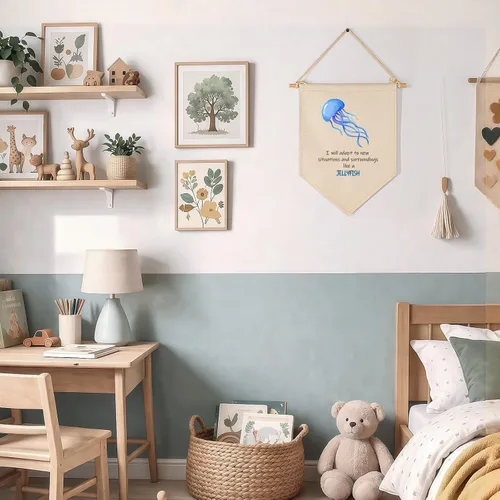 Miniatura 5 de Decoración de animales marinos, letrero de bandera del océano, regalos para bebés, niños y niñas, banderines para decoración de pared, regalos
