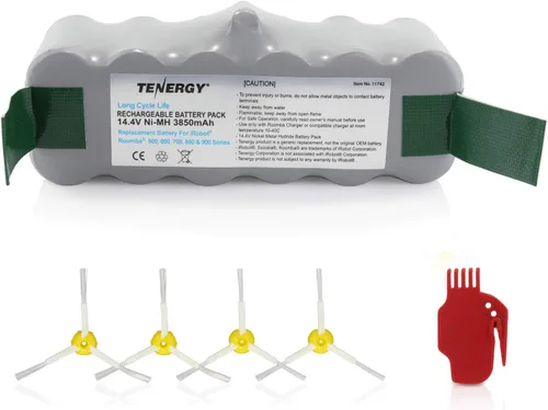 Tenergy Nueva batería NiMH de 1000 ciclos 14.4V 3850mAh NiMH para iRobot Roomba 800 700 600 500 Series, baterías de repuesto recargables al vacío, 4