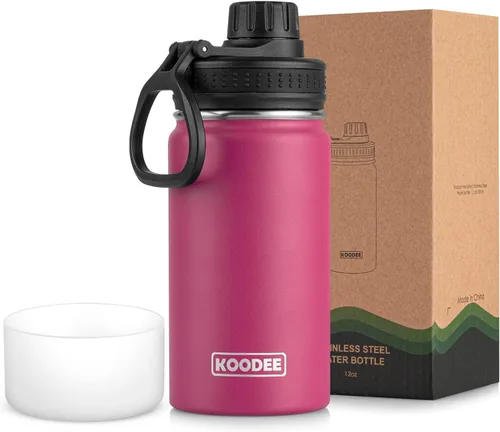 Miniatura 159 de koodee Insulated Water Bottle, 32 oz Stainless Steel Double Wall Vacuum Wide Mouth Sport Bottle with Leakproof Spout Lid (Navy)