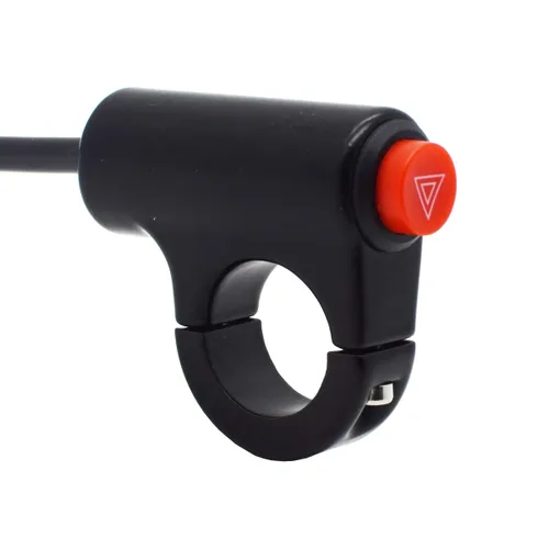 7/8 "motocicleta manija barra montaje peligro interruptor de botón flash luz de advertencia ON-Off manillar interruptores botón rojo aleación