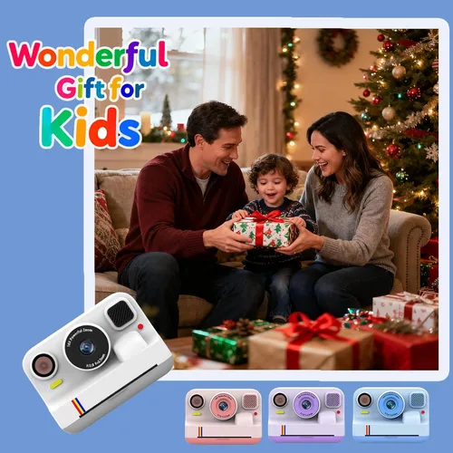 Miniatura 5 de Cámara de impresión instantánea para niños, cámaras de impresión digital instantánea HD 1080P