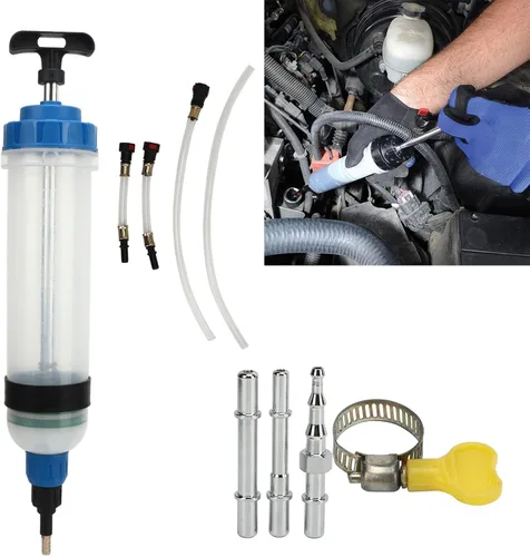 Miniatura 4 de Extractor de líquidos automotriz, bomba extractora manual de fluidos de 1.5L, jeringa de cambio de aceite con manguera, bomba de llenado