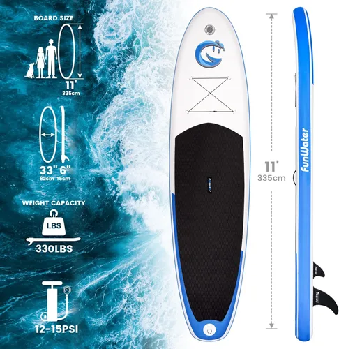 Miniatura 3 de FunWater Tabla de remo inflable ultraligera con accesorios de SUP para adultos y jóvenes de todos los niveles de habilidad