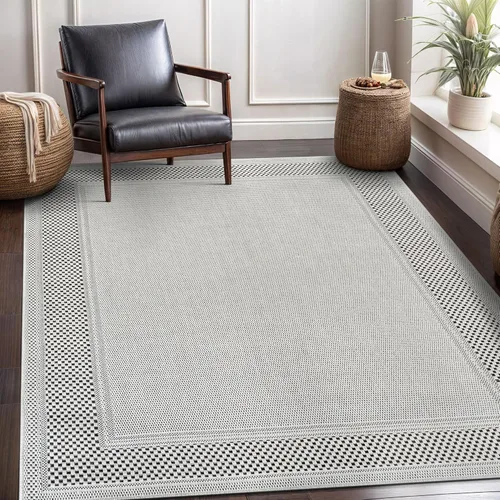 Miniatura 28 de CAMILSON Easy Alfombra de yute, 2 x 3 pulgadas, interiores y exteriores, fibra gris oscuro, para sala de estar, patio y cocina, diseño tejido