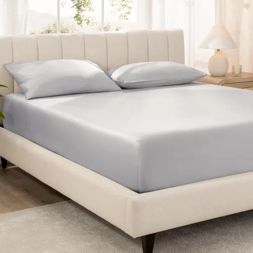 Miniatura 19 de Bare Home Sábana Bajera Ajustable de Satén de Algodón 100% Orgánico - 400 Hilos - Tejido de Satén Suave - Transpirable y Refrescante - Lujo de Hotel