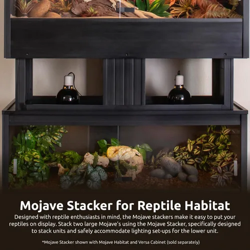 Miniatura 3 de New Age Pet ECOFLEX - Apilador Mojave grande negro para hábitats de reptiles 10 años de garantía limitada del fabricante Diseño apilable, se