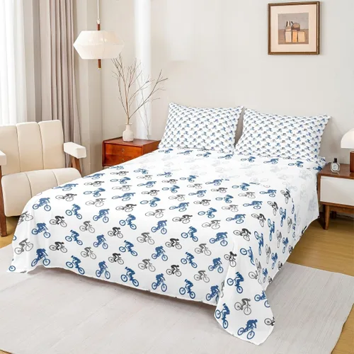 Miniatura 32 de Sábanas de baloncesto tamaño matrimonial con bolsillo profundo para niños, ropa de cama deportiva, juego de sábanas para atletas de baloncesto