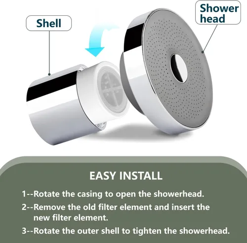 Miniatura 3 de Filtro de repuesto compatible con cabezal de ducha filtrado JOLIE, filtro de revitalización de alto rendimiento, cartucho de repuesto (3 piezas)