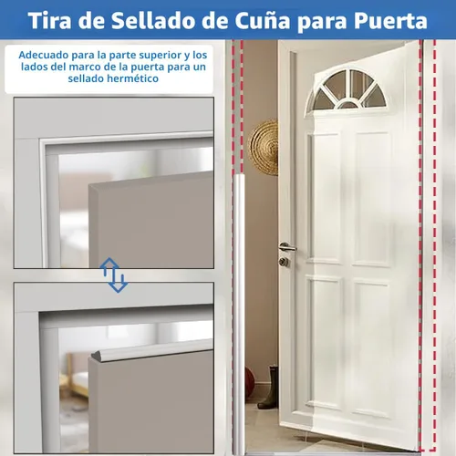 Miniatura 4 de Kneelisa Tira de Sellado de Ventana en Forma de Cuña para Marco de Puerta 118" Blanco, Espuma Negra Mejorada, Insonorización, Tapón de Corrientes