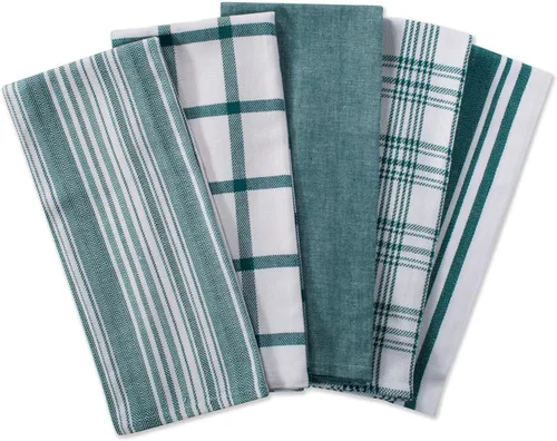 Miniatura 2 de DII Surtido Tejido, Juego de Paños de Cocina, 18x28 pulgadas, Verde Azulado, 5 Piezas