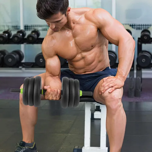 Miniatura 7 de Juego de mancuernas ajustables 4 en 1, mancuernas, pesas rusas y flexiones, asas antideslizantes, pesas libres, para ejercicios de gimnasio en casa