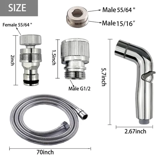 Miniatura 6 de G-Sunny Kit de rociador de grifo de fregadero de conexión rápida, accesorios de rociador de manguera de fregadero, adaptador de metal desmontable