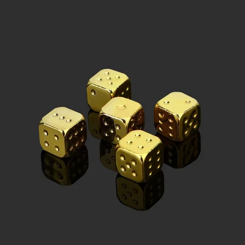 Miniatura 4 de Juego de dados poliédricos de aleación de zinc para juego de mesa (dorado)