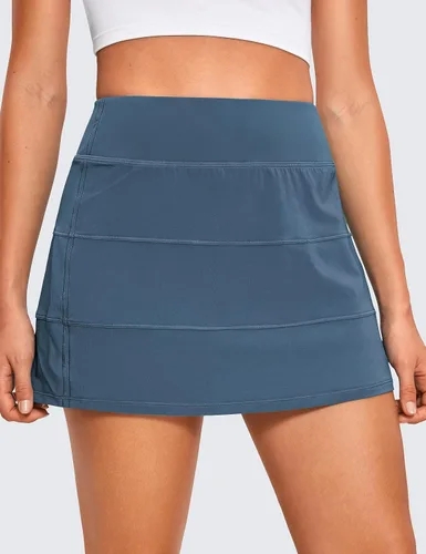 Miniatura 2 de CRZ YOGA Faldas de tenis de cintura alta para mujer con 3 bolsillos, faldas de golf, acampanadas, ligeras, bonitas, atléticas, casuales