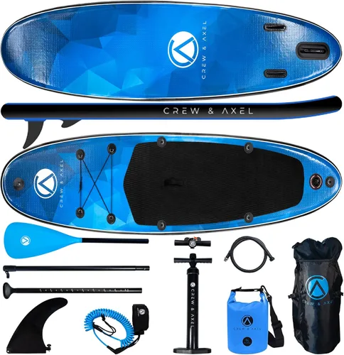 Miniatura 9 de Crew Axel - Tabla de remo inflable de 10 pies 33 pies 6 pulgadas, extra ancha y ligera (18 libras), juego de SUP premium incluye 2 bolsas, remo