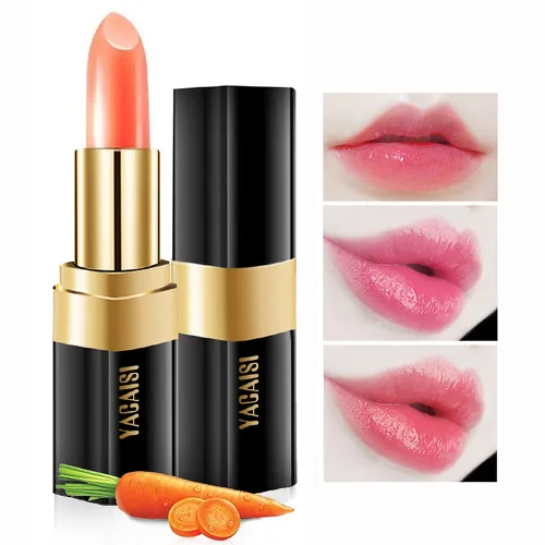 Miniatura 8 de Lápiz labial que cambia de color, Bálsamo labial mágico que cambia de color (Negro a Rojo ladrillo), Lápiz labial hidratante natural Labiales