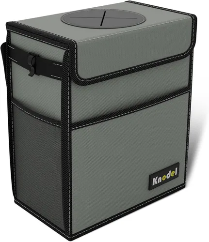 Miniatura 13 de K KNODEL Basurero impermeable para automóvil con tapa, bolsa de basura a prueba de fugas, contenedor colgante para mujeres (rosa, mediano)