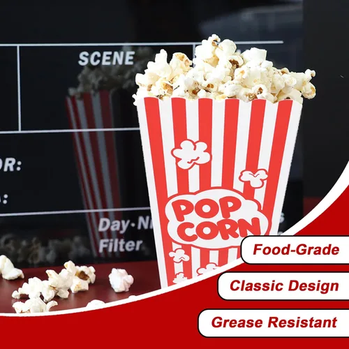 Miniatura 3 de Homrelaxy 120 mini cajas de palomitas de maíz, 4.6 pulgadas de alto y 2.6 pulgadas cuadradas de papel para máquina de maíz pop, noche de cine, cine