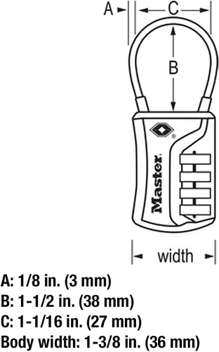 Miniatura 7 de Master Lock 4697D Establece tu propia combinación de candado de equipaje aprobado por la TSA, 1 paquete, los colores pueden variar